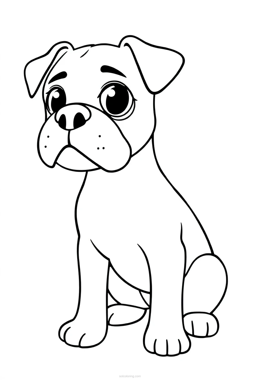 Boxer coloring page for kids