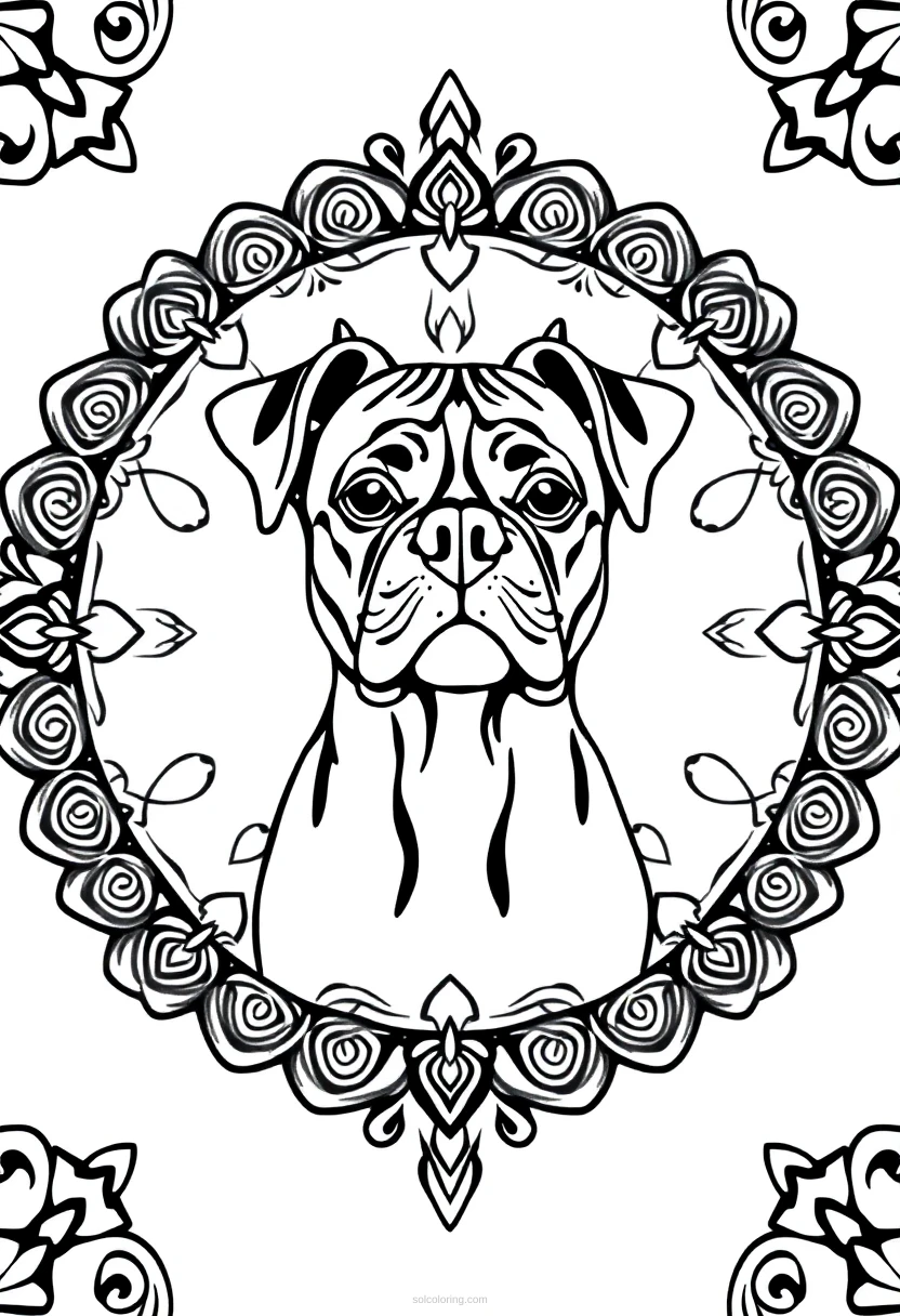 Boxer coloring page for kids