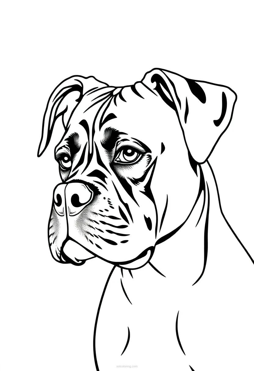 Boxer Simple coloring pages