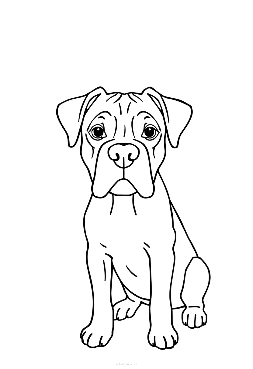 Boxer coloring page for kids