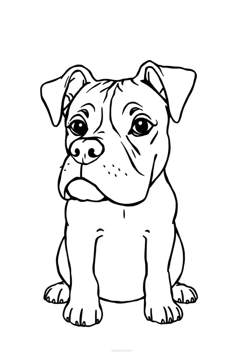 Boxer coloring page for kids
