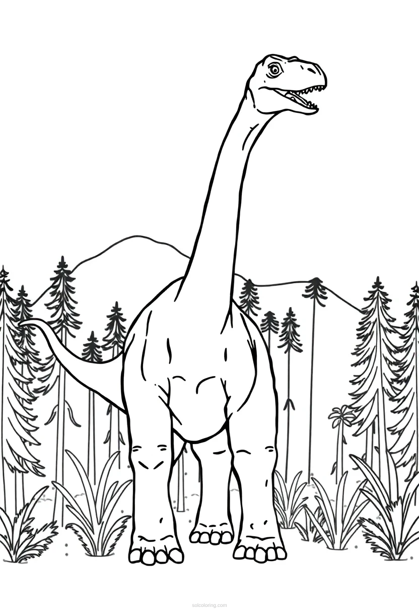 Brachiosaurus coloring page for kids