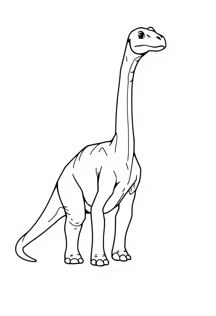 Brachiosaurus coloring page, free printable standard style for kids and adults