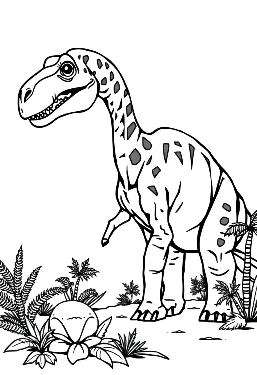 Brachiosaurus coloring page, free printable
