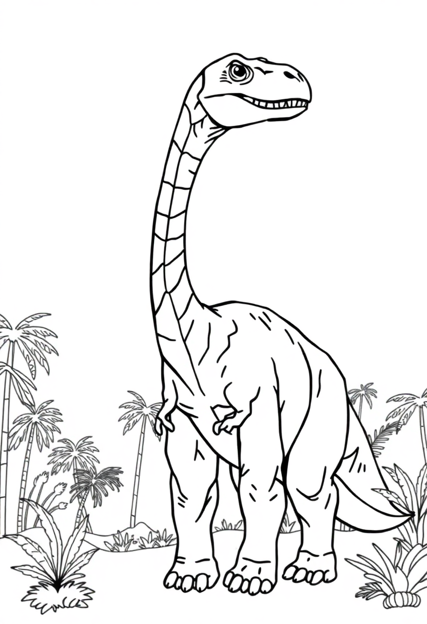 Brachiosaurus coloring page, free printable