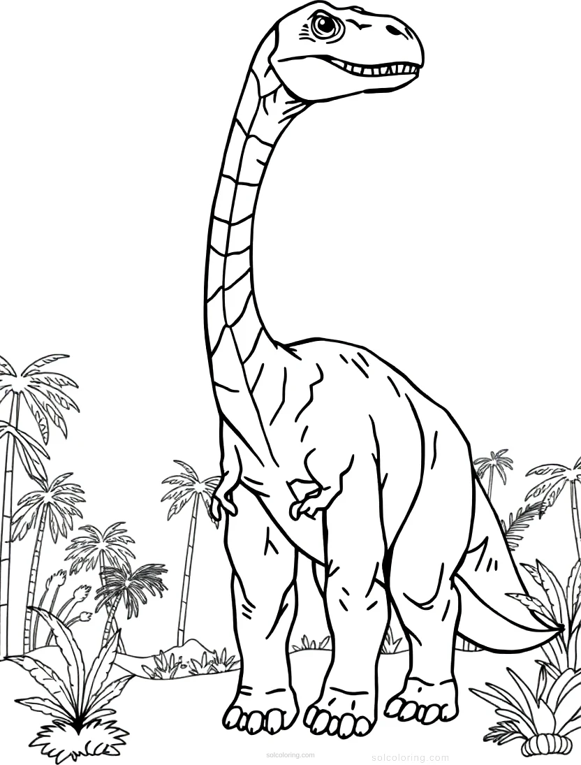 Brachiosaurus coloring page for kids