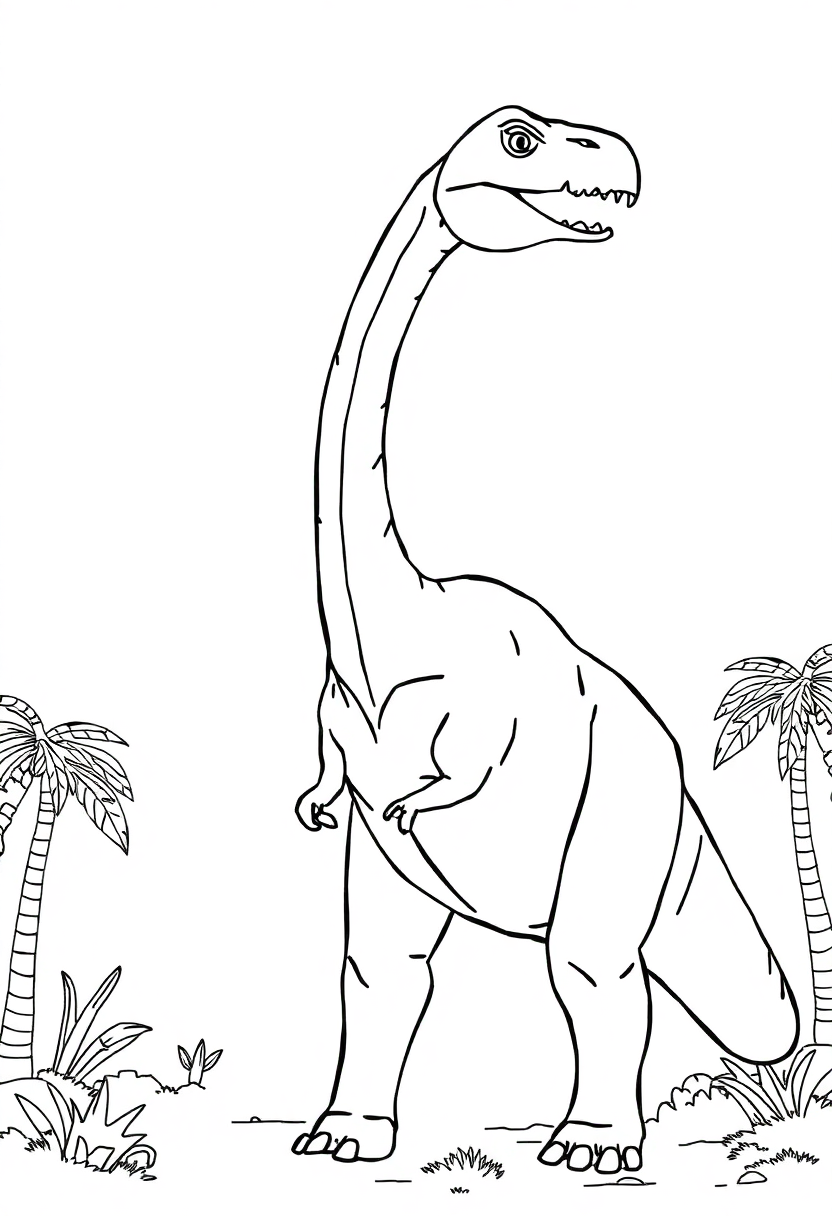 Brachiosaurus coloring page, free printable