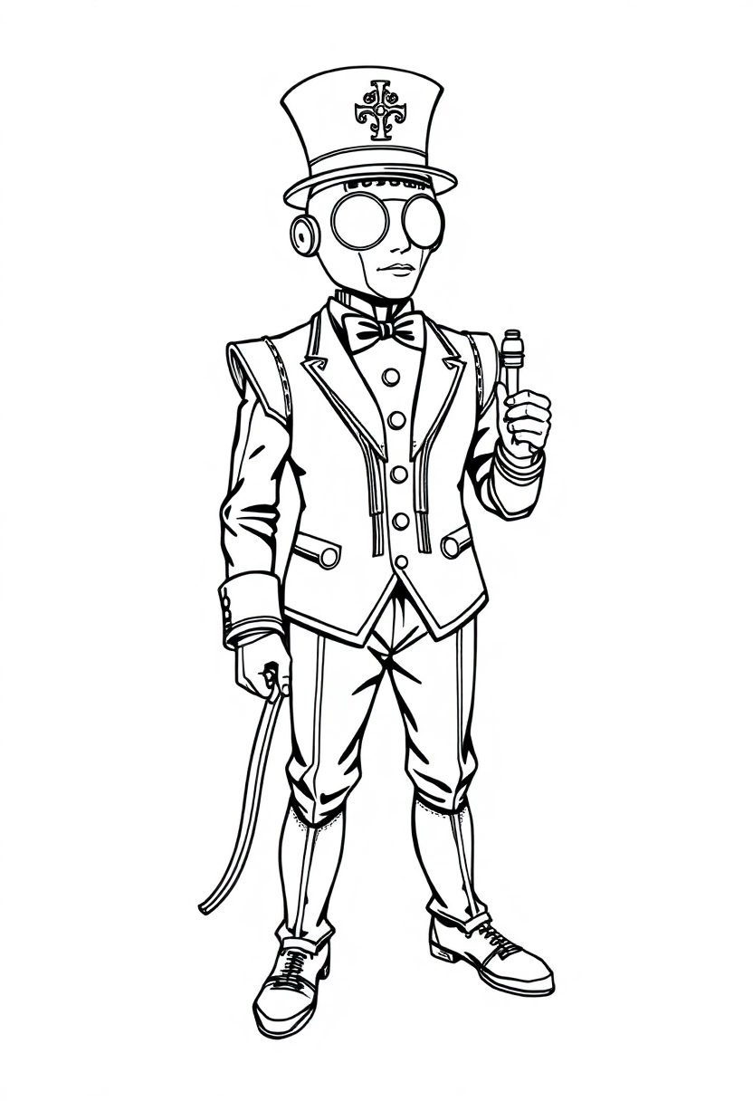 Brass Automaton Butler coloring page, free printable