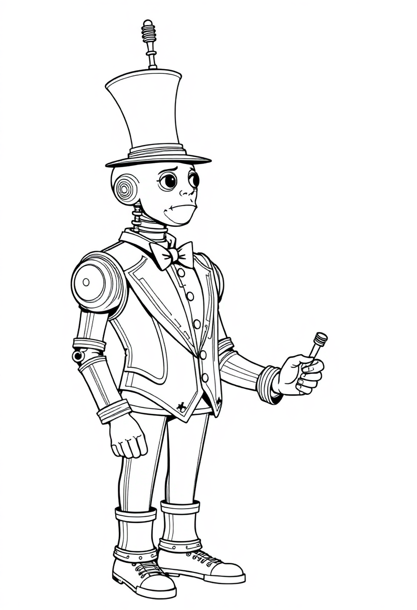 Brass Automaton Butler coloring pages