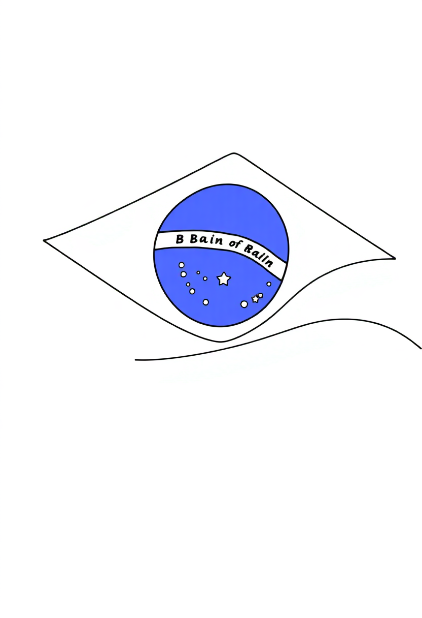 Brazilian Flag coloring page, free printable