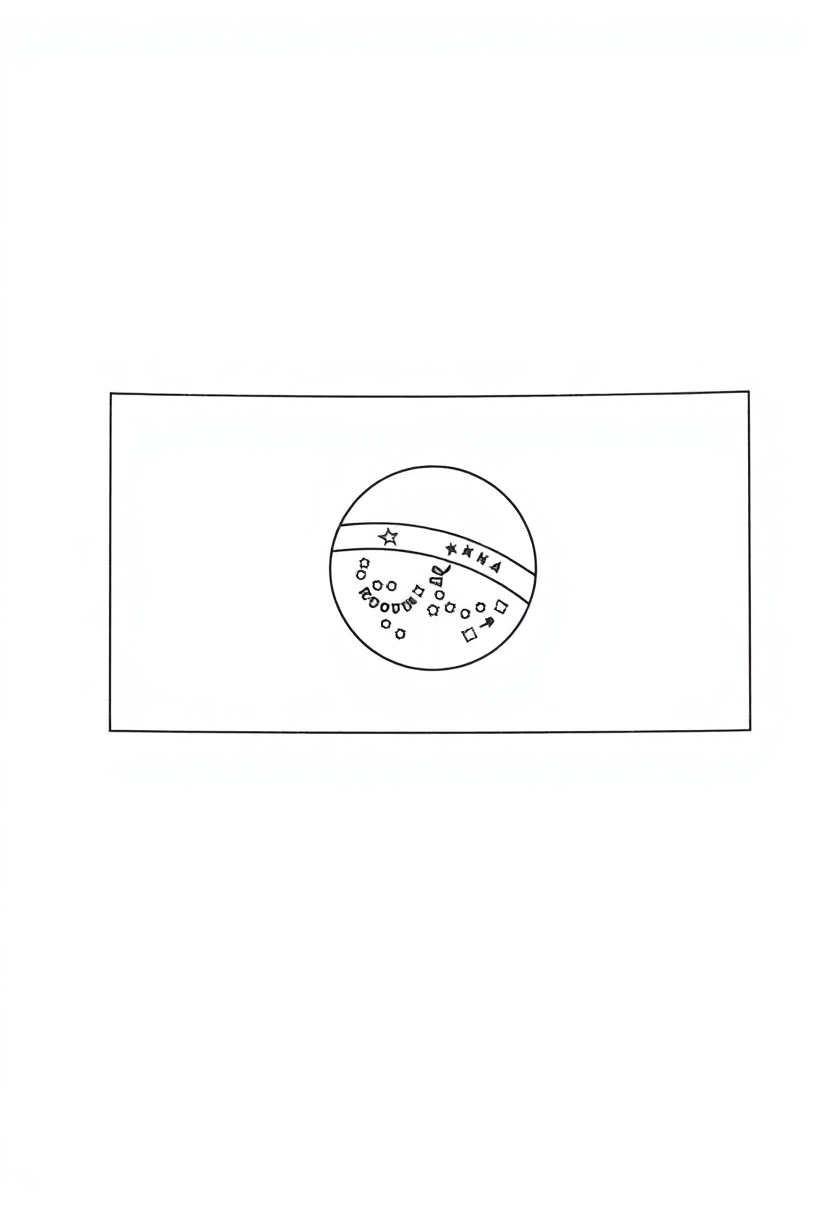 Brazilian Flag coloring page, free printable