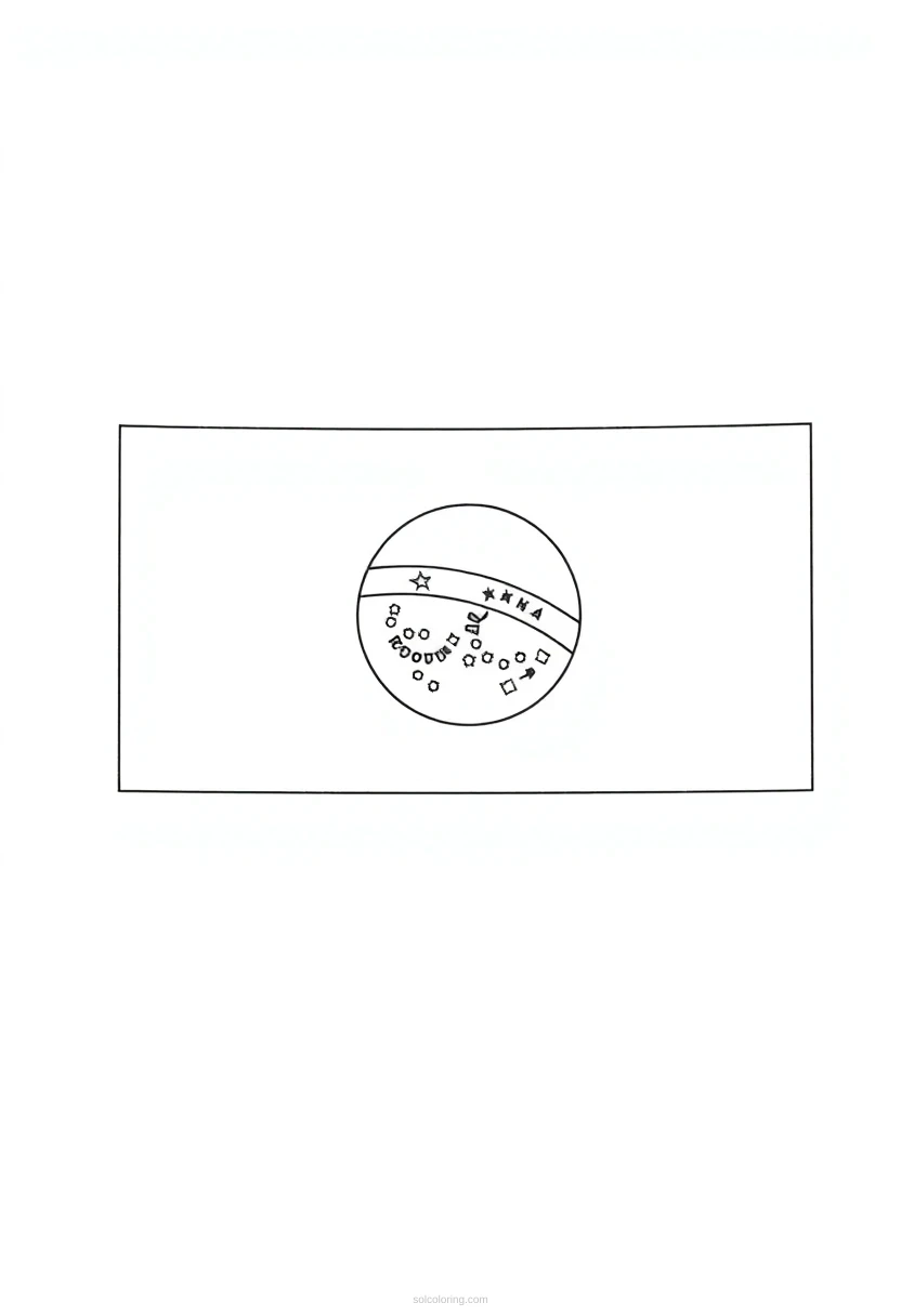 Brazilian Flag coloring page for kids