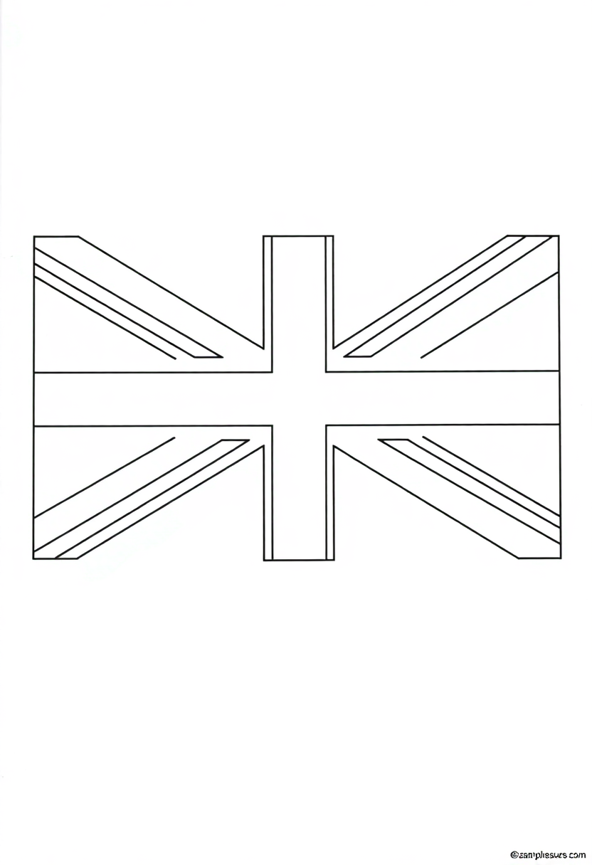 British Flag coloring page, free printable