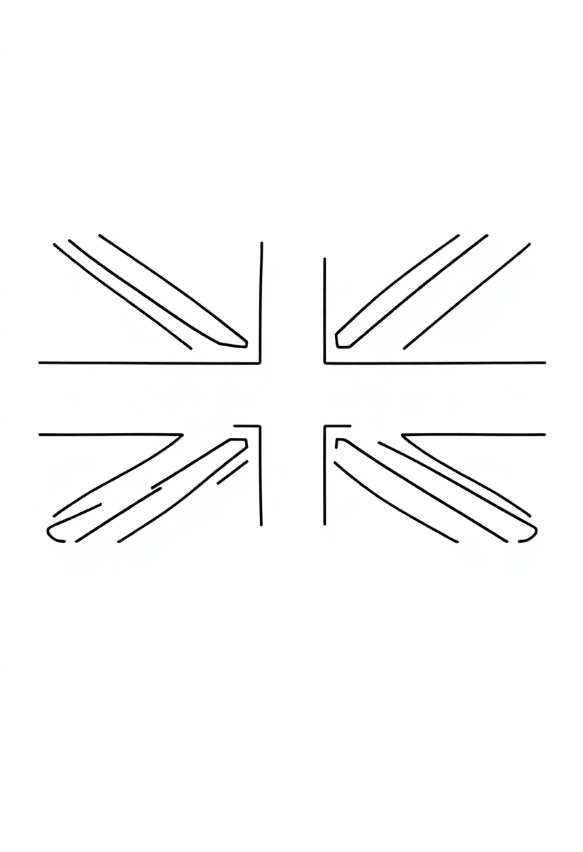 British Flag coloring page, free printable
