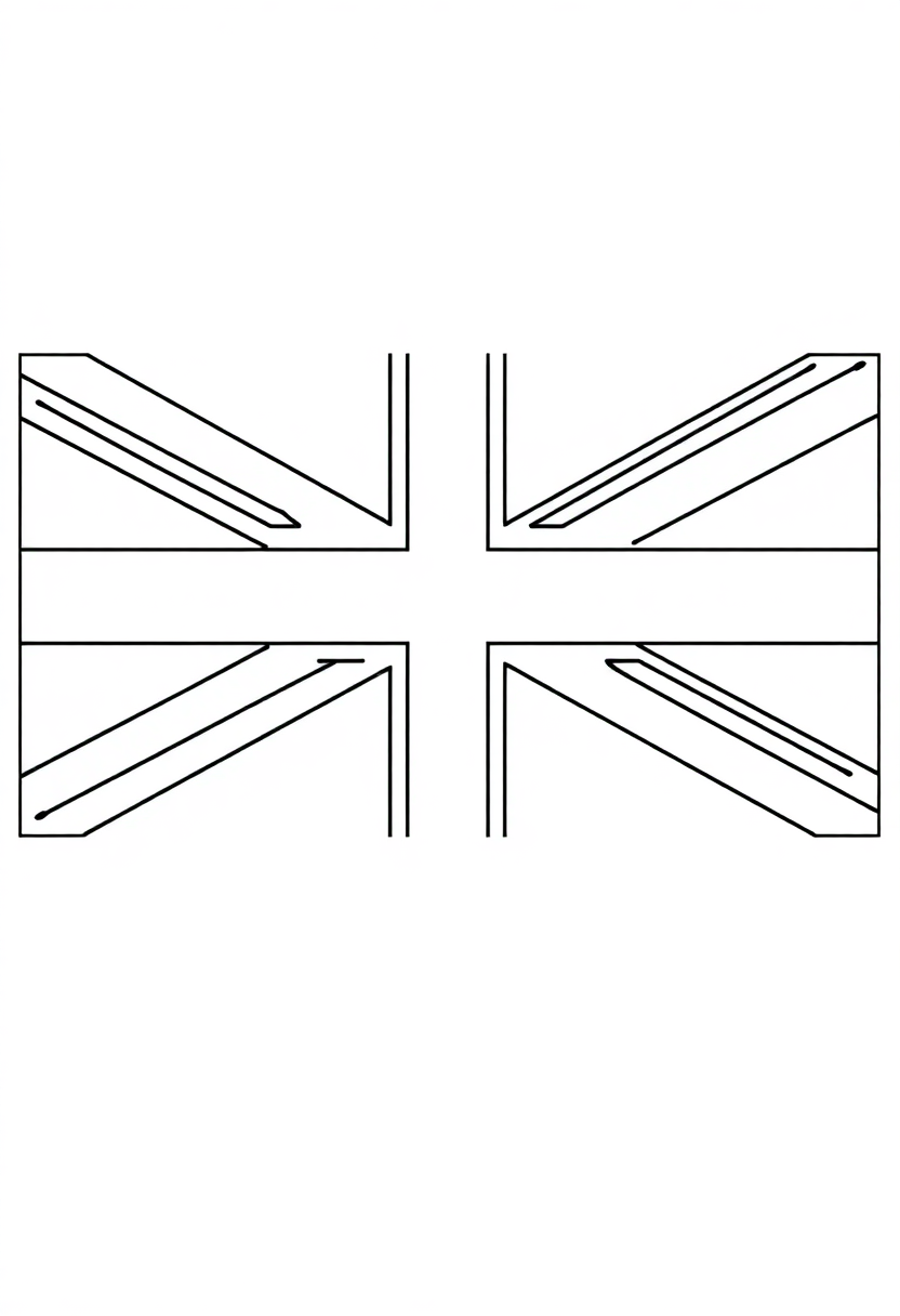 British Flag coloring page, free printable