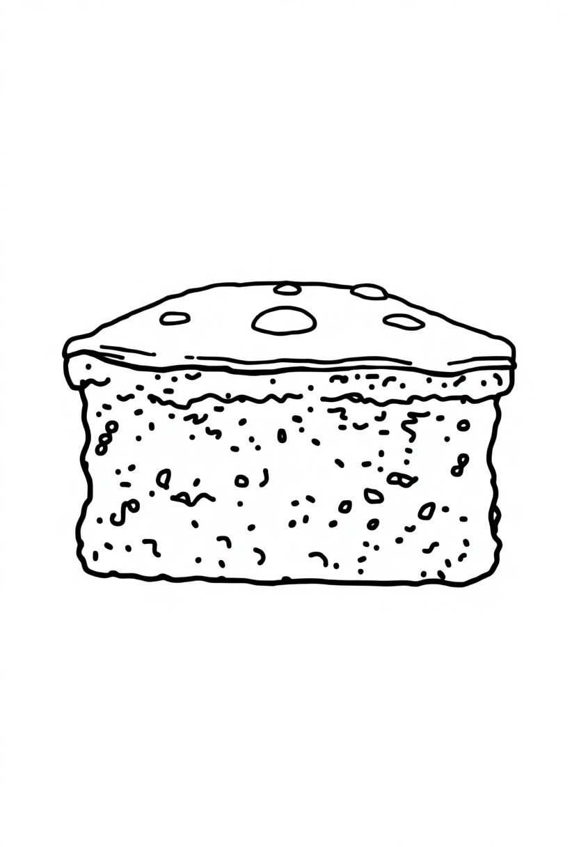 Brownie Square coloring page, free printable