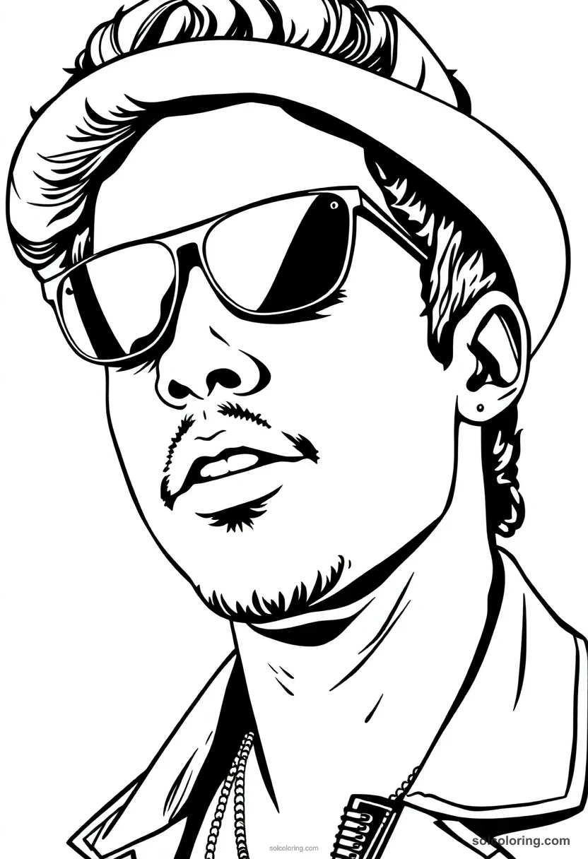 Bruno Mars coloring pages