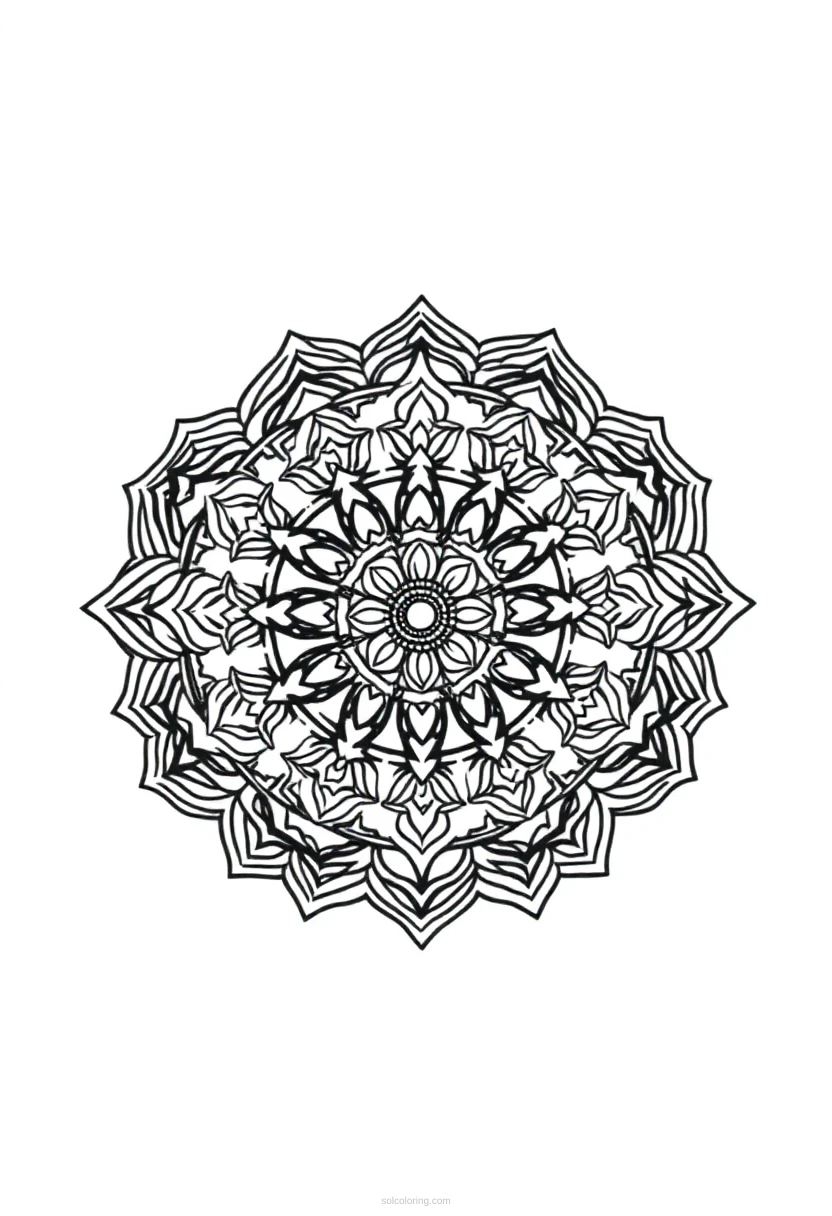 Buddhist Wheel of Dharma coloring page for kids