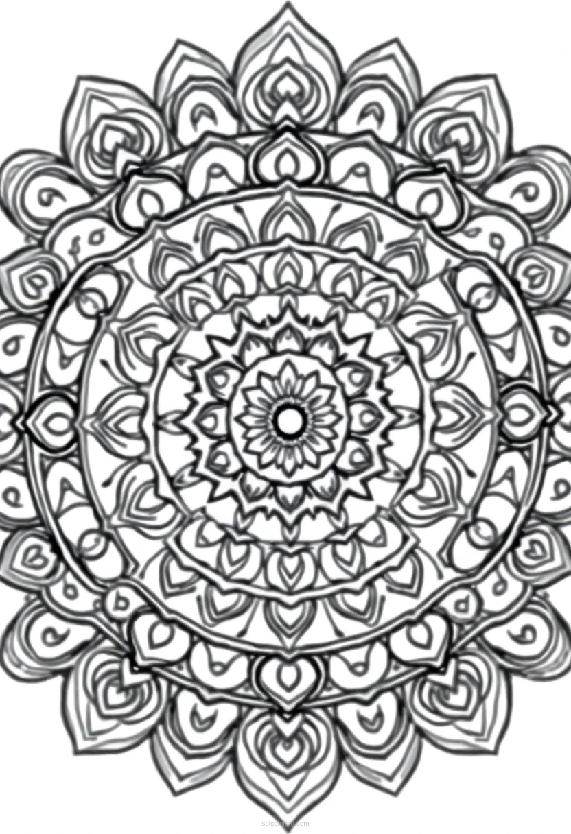 Buddhist Wheel of Dharma coloring page for kids