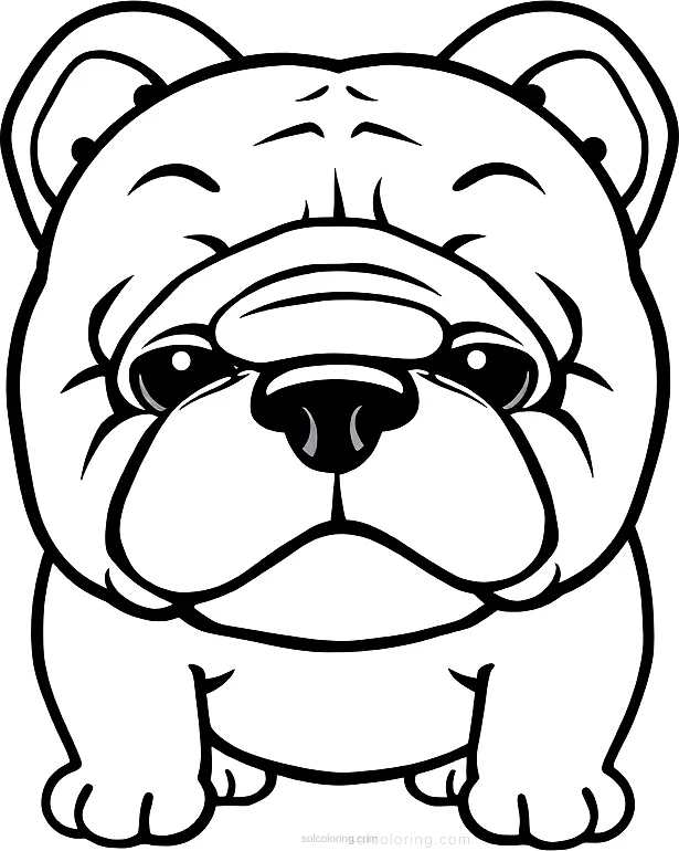 Bulldog With Wrinkled Face coloring page for kids