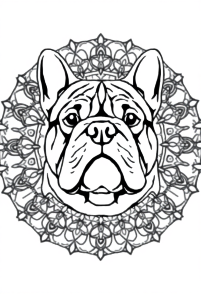 Bulldog with Wrinkled Face coloring page, free printable