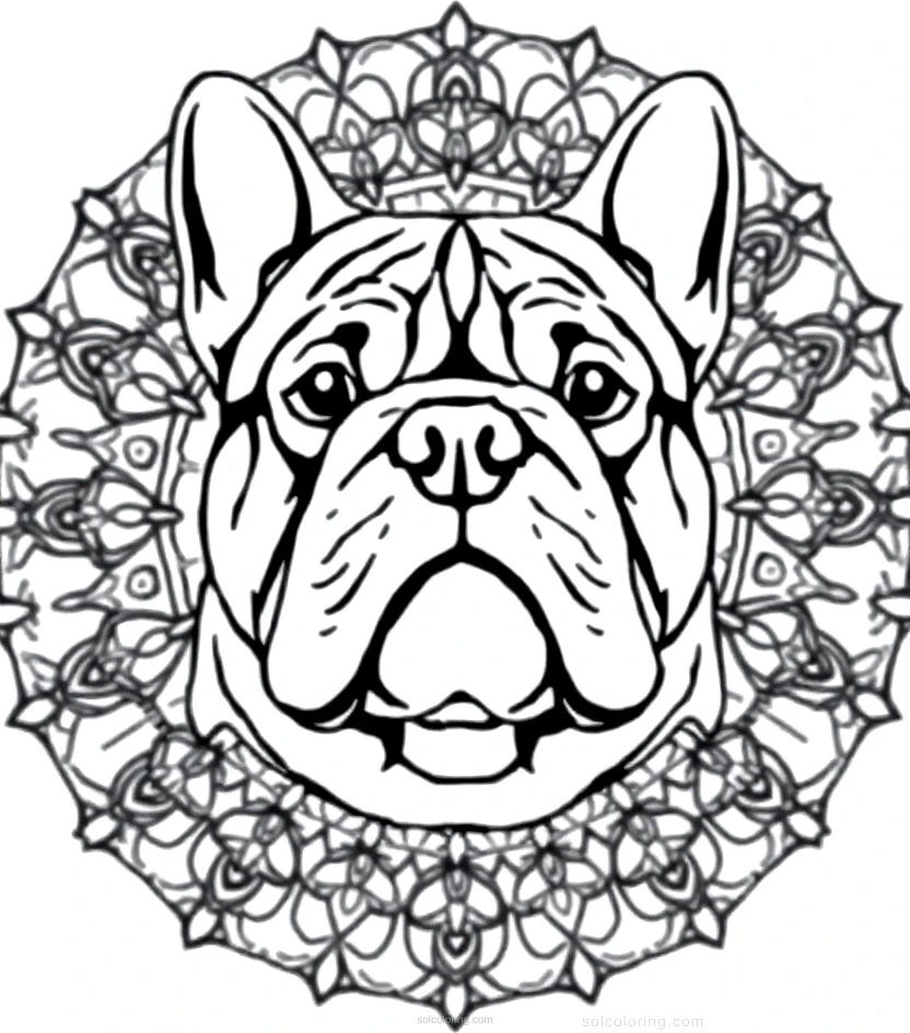 Bulldog With Wrinkled Face coloring page for kids