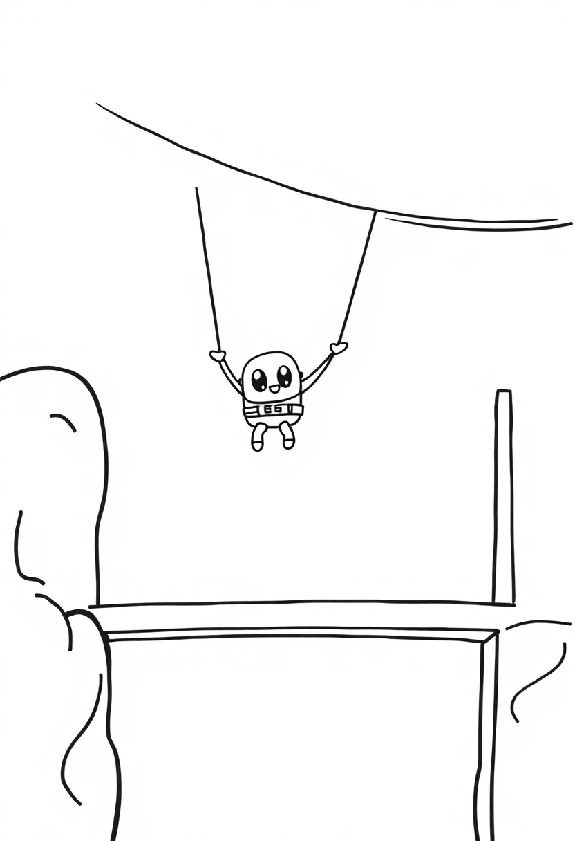 Bungee Jumping from Bridges coloring page, free printable