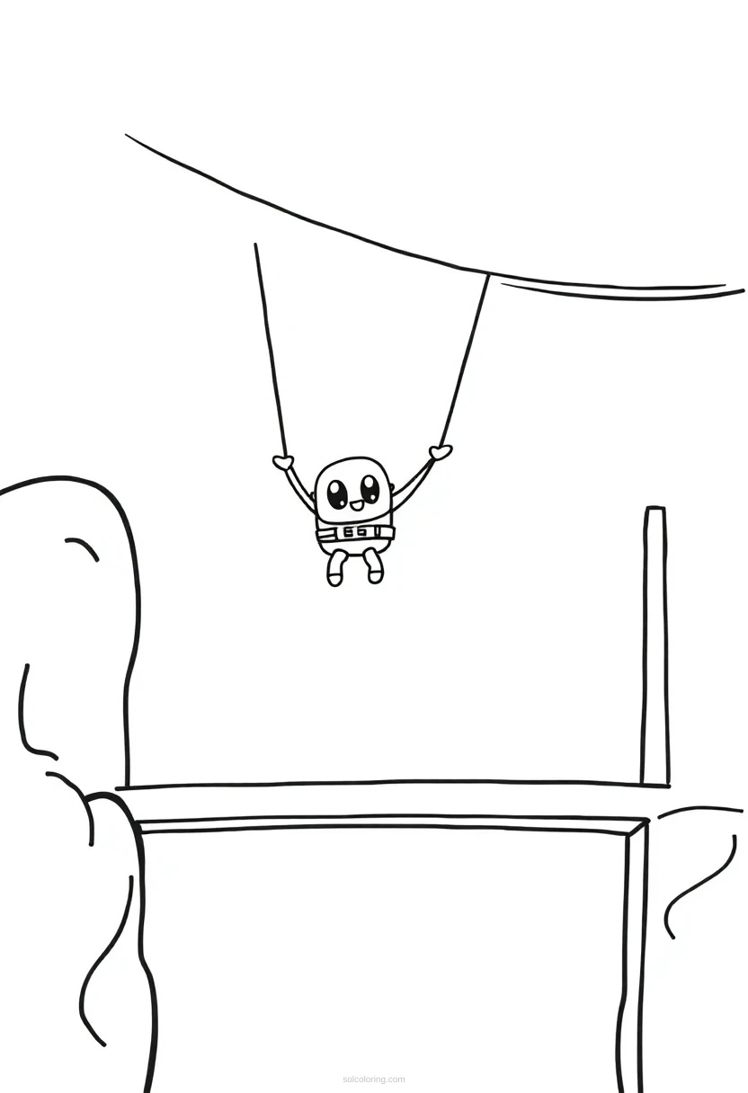 Bungee Jumping From Bridges coloring page for kids
