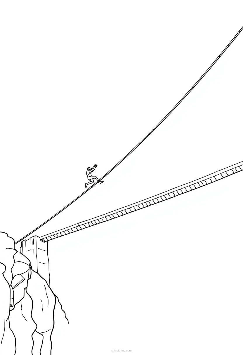 Bungee Jumping From Bridges coloring page for kids