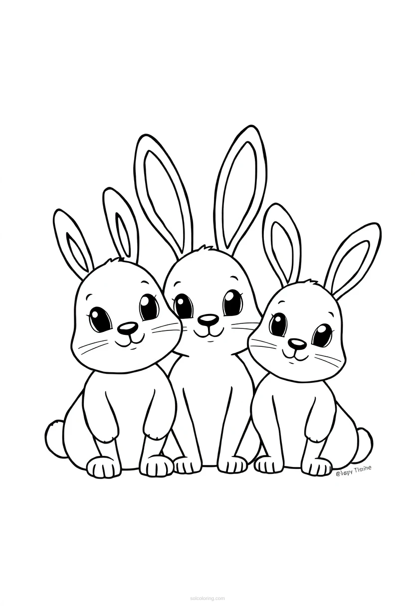 Bunny Family Portrait coloring page for kids