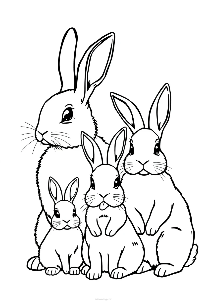Bunny Family Portrait coloring pages