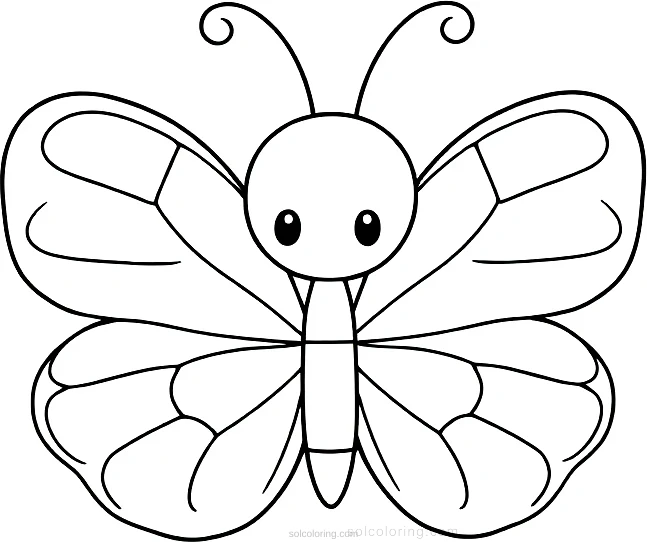 Butterfly coloring page for kids