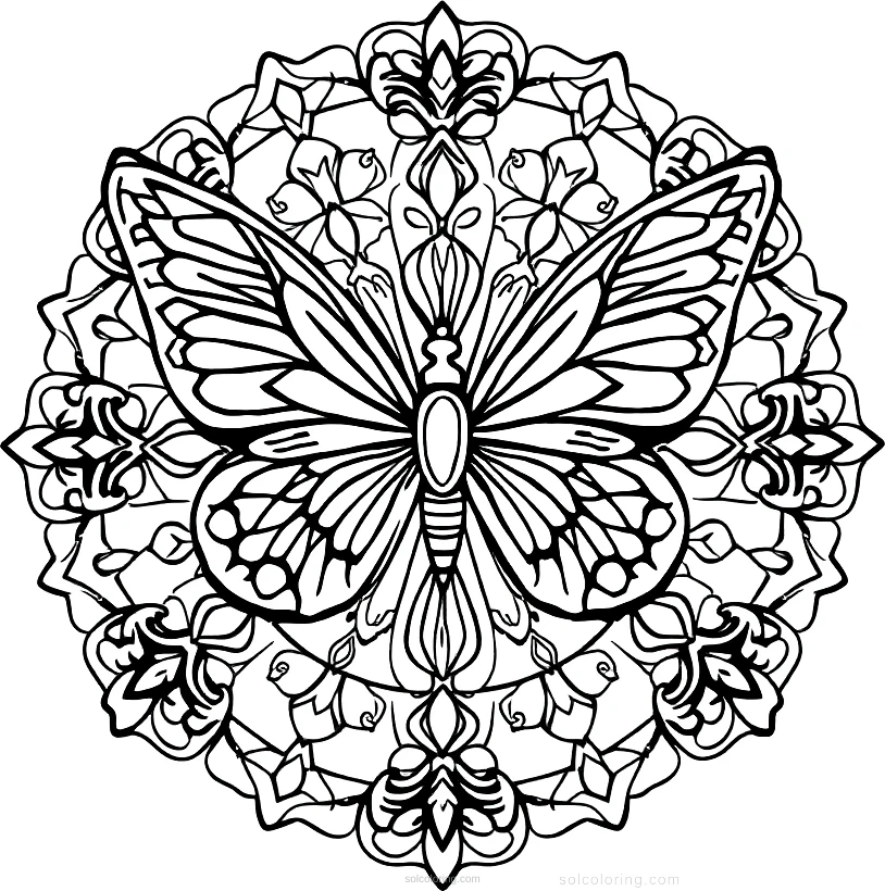 Butterfly coloring page for kids