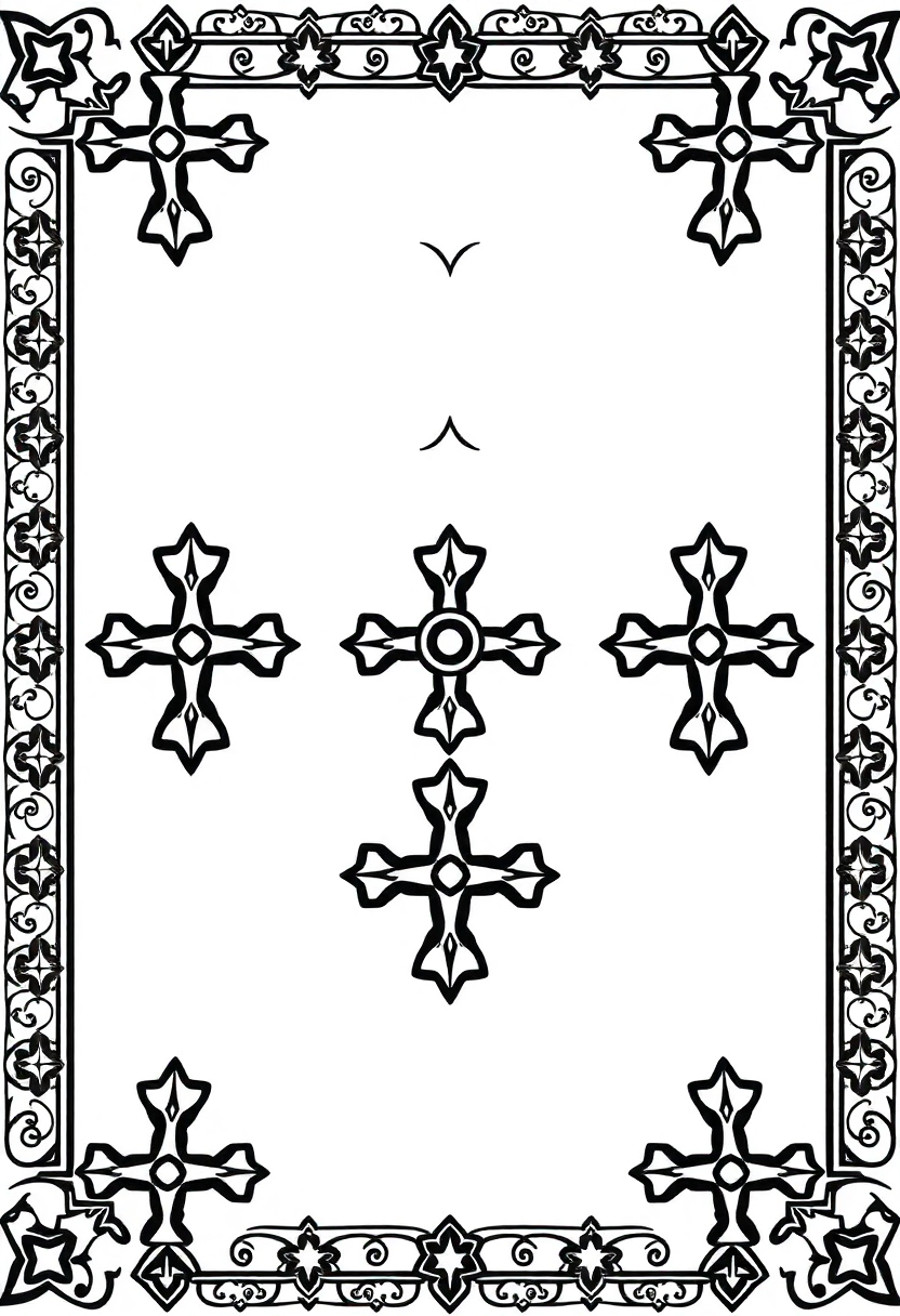 Byzantine Cross Patterns coloring page, free printable
