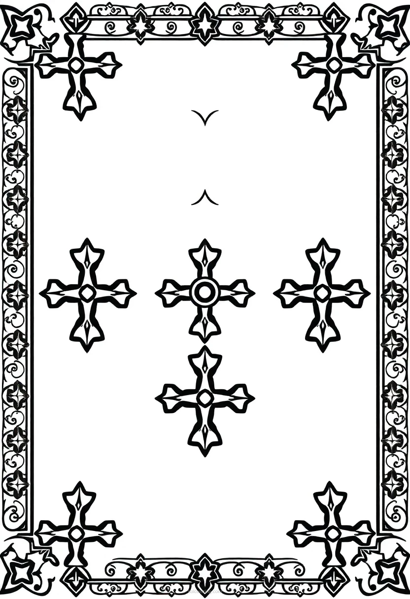 Byzantine Cross Patterns coloring page for kids