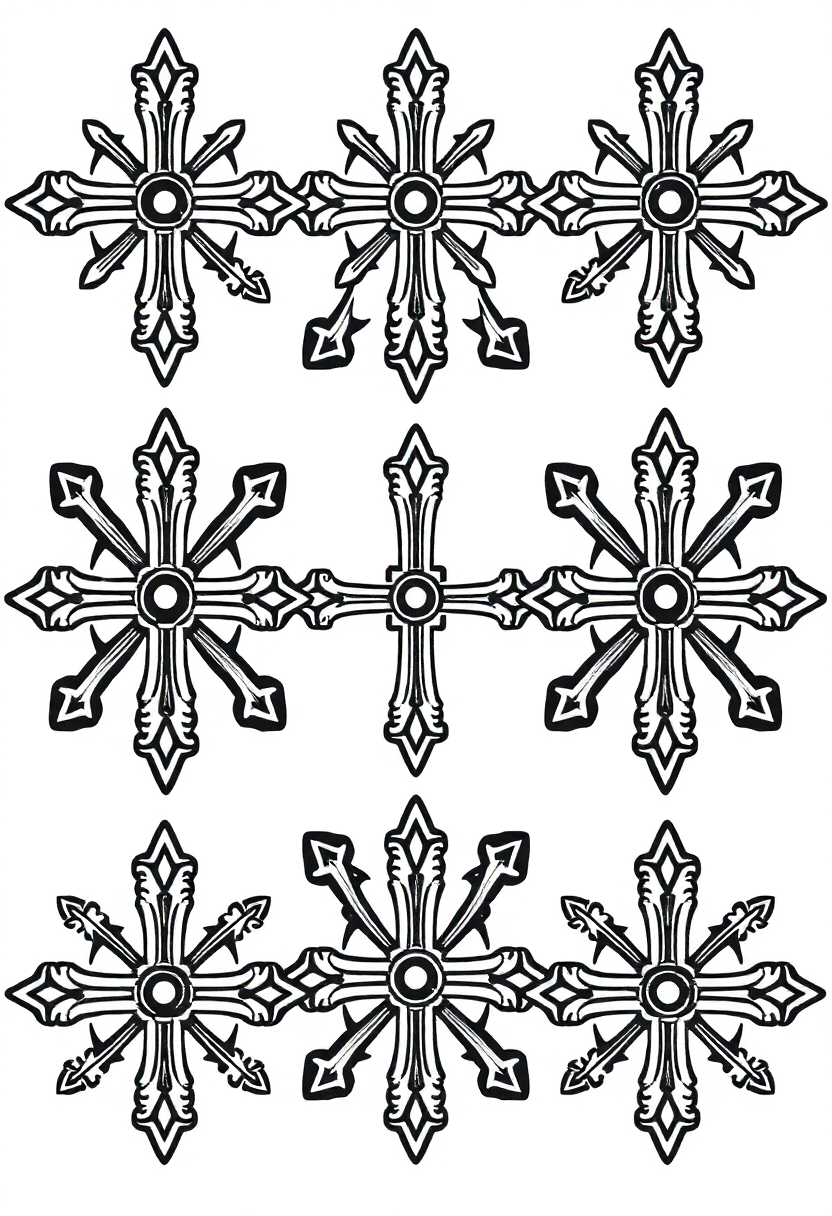 Byzantine Cross Patterns coloring page, free printable
