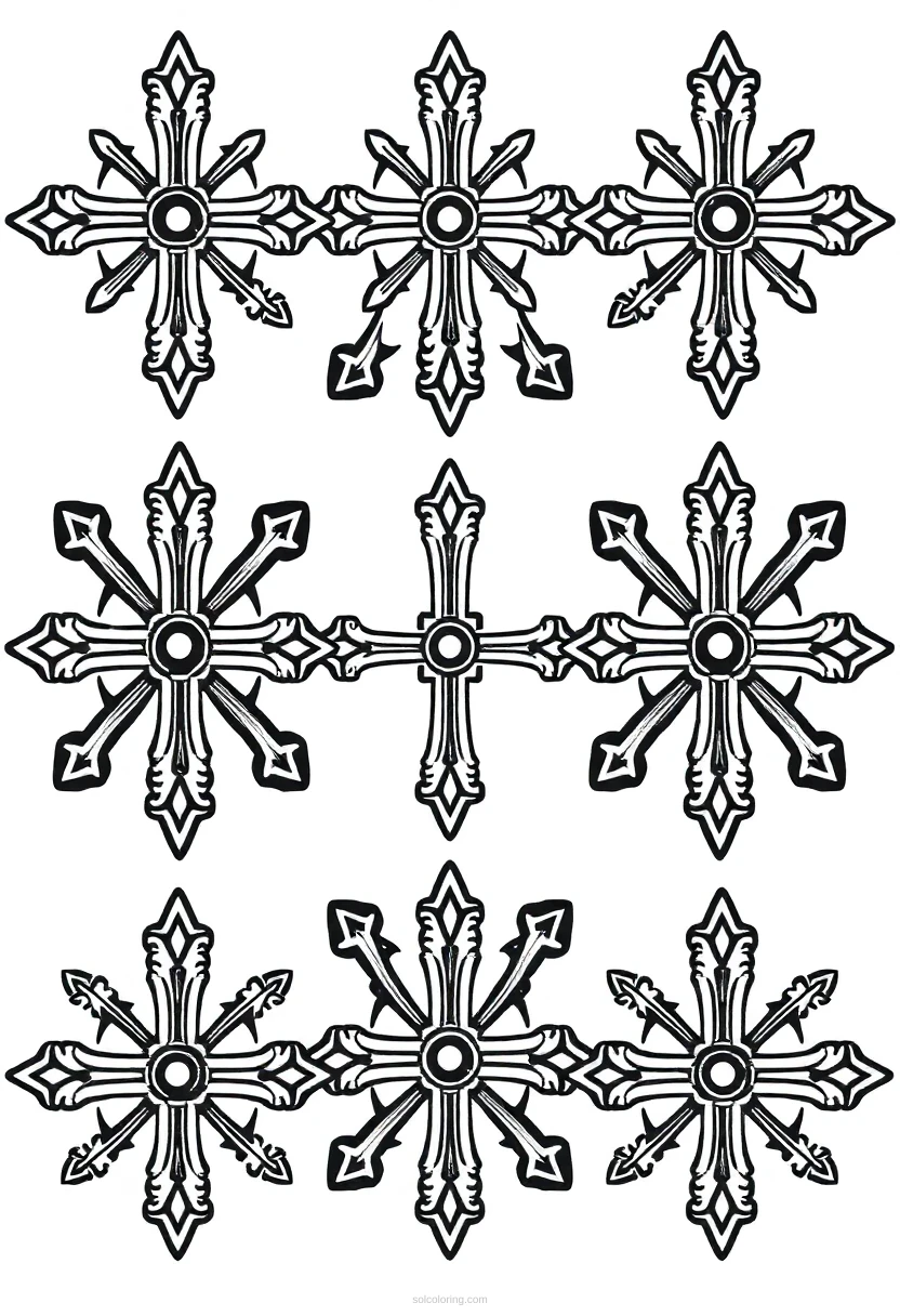 Byzantine Cross Patterns coloring page for kids