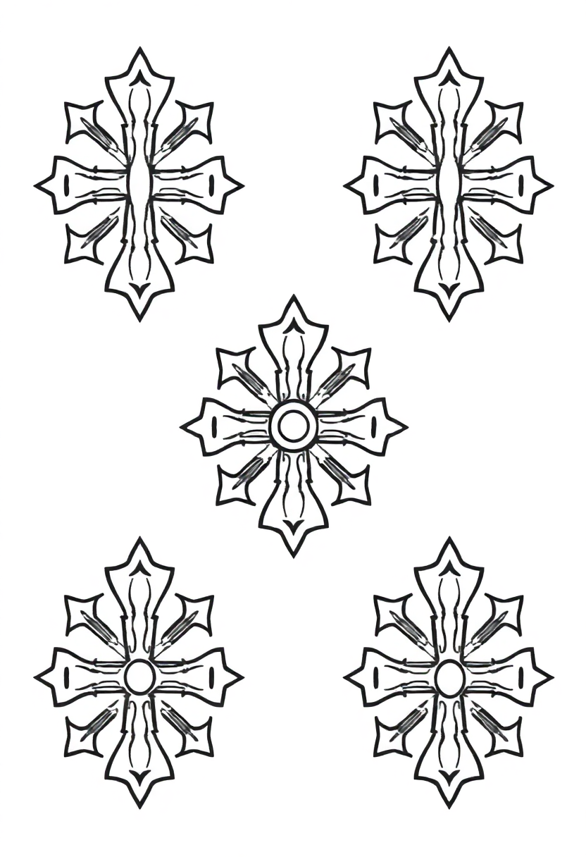 Byzantine Cross Patterns coloring page, free printable