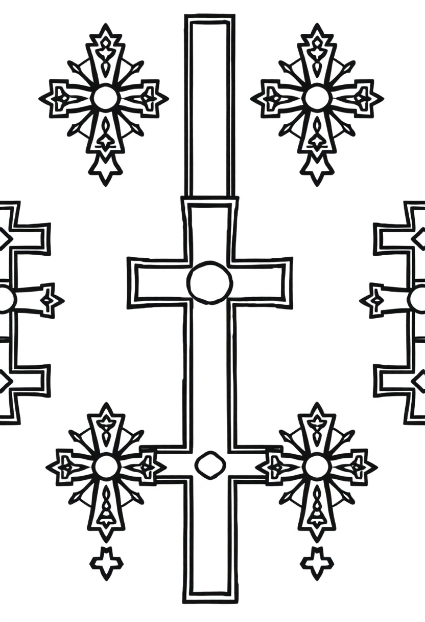 Byzantine Cross Patterns coloring pages