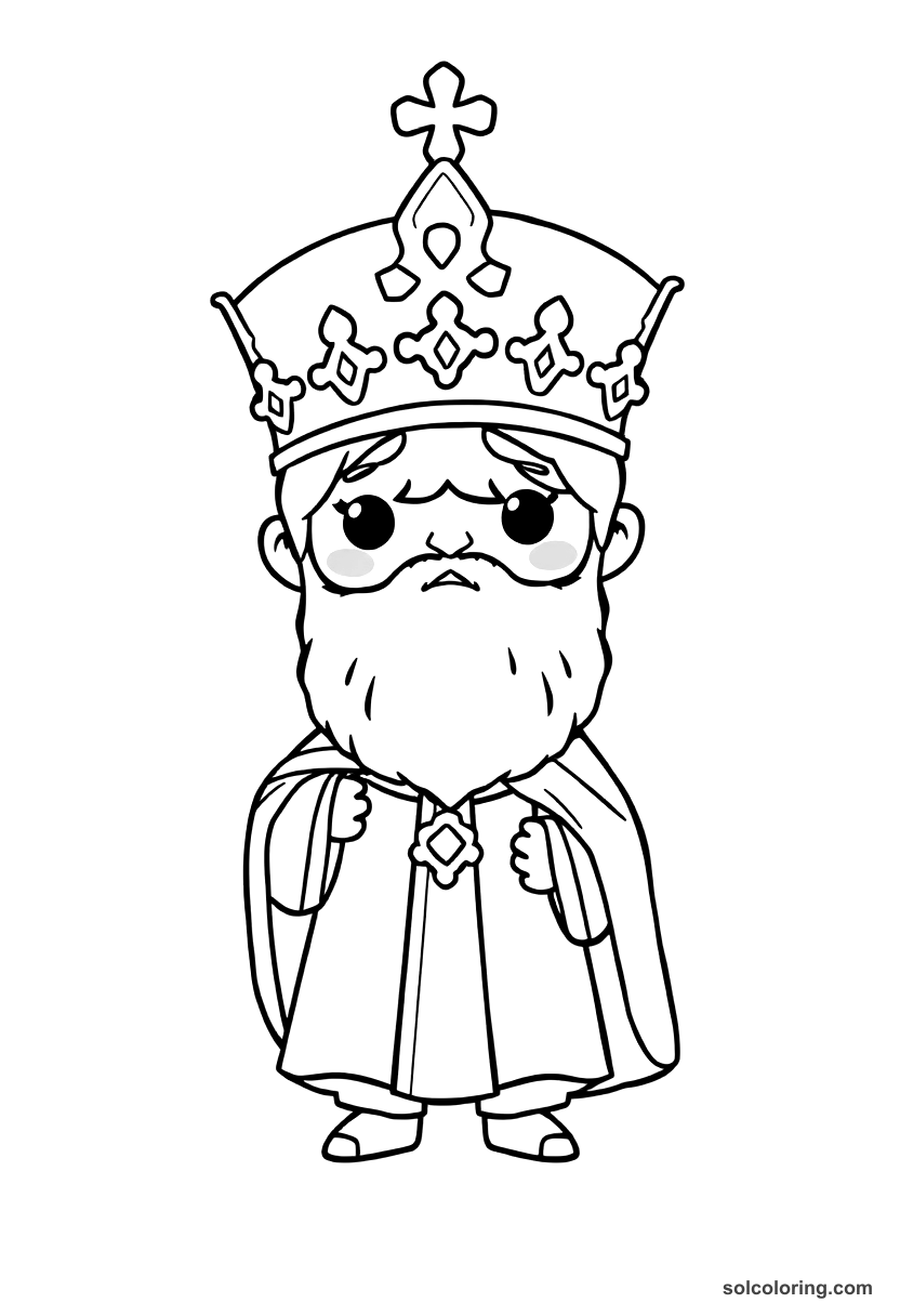 Chibi Byzantine Emperor's Coronation Ceremony coloring page, free printable chibi style