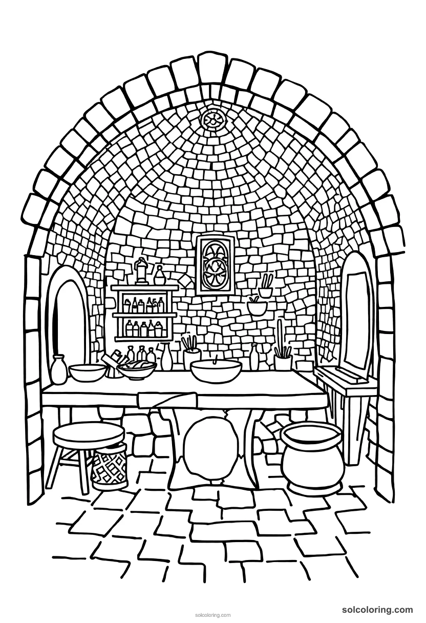 Simple Byzantine Mosaic Workshop simple coloring page for kids