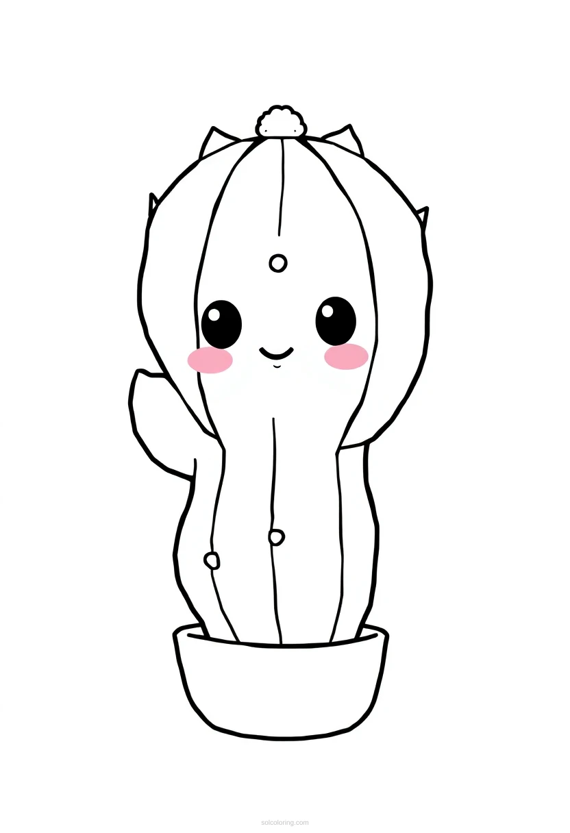 Cactus coloring page for kids