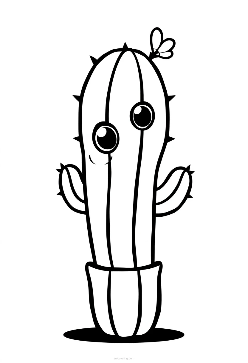 Cactus coloring page for kids