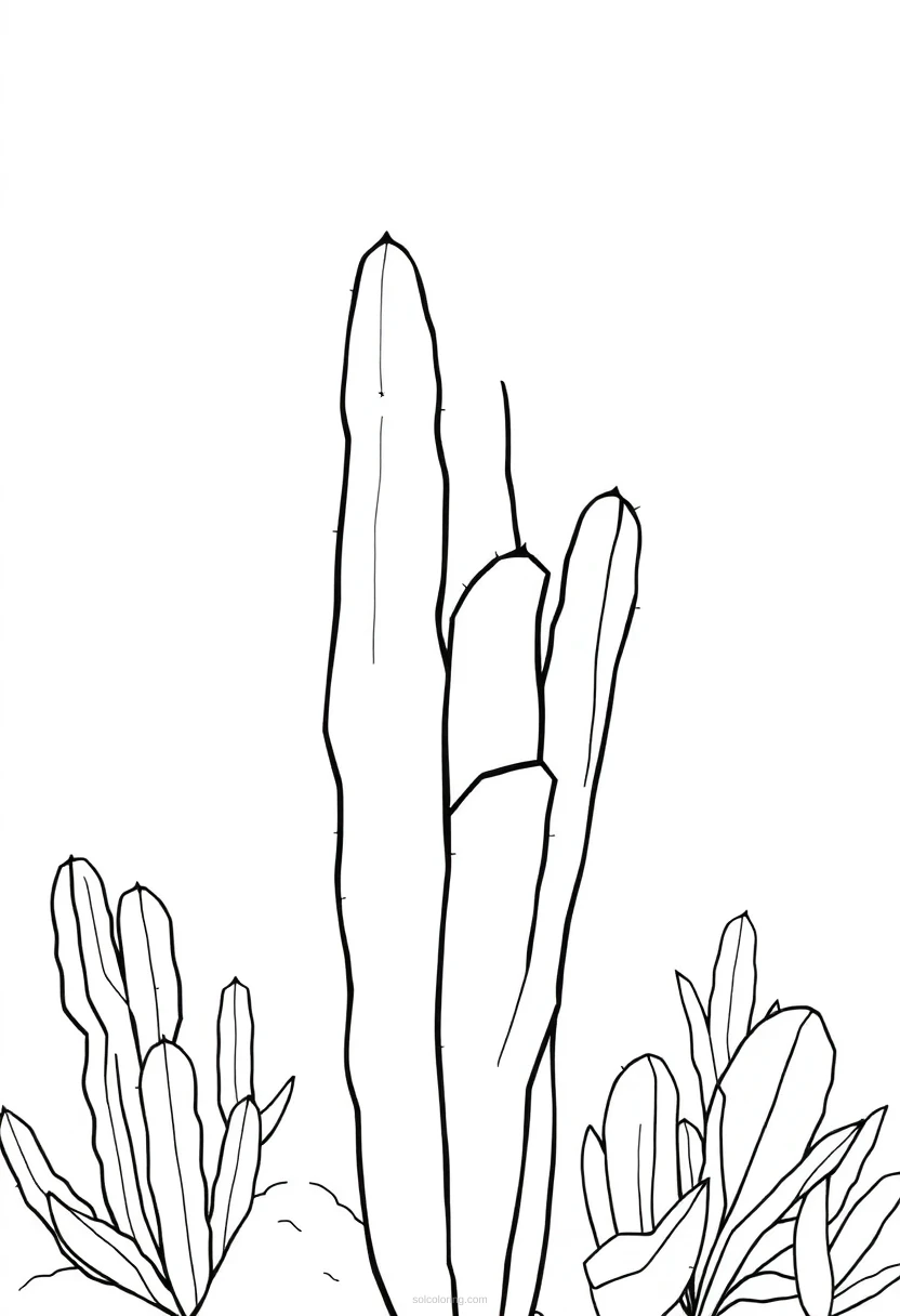 Cactus coloring page for kids