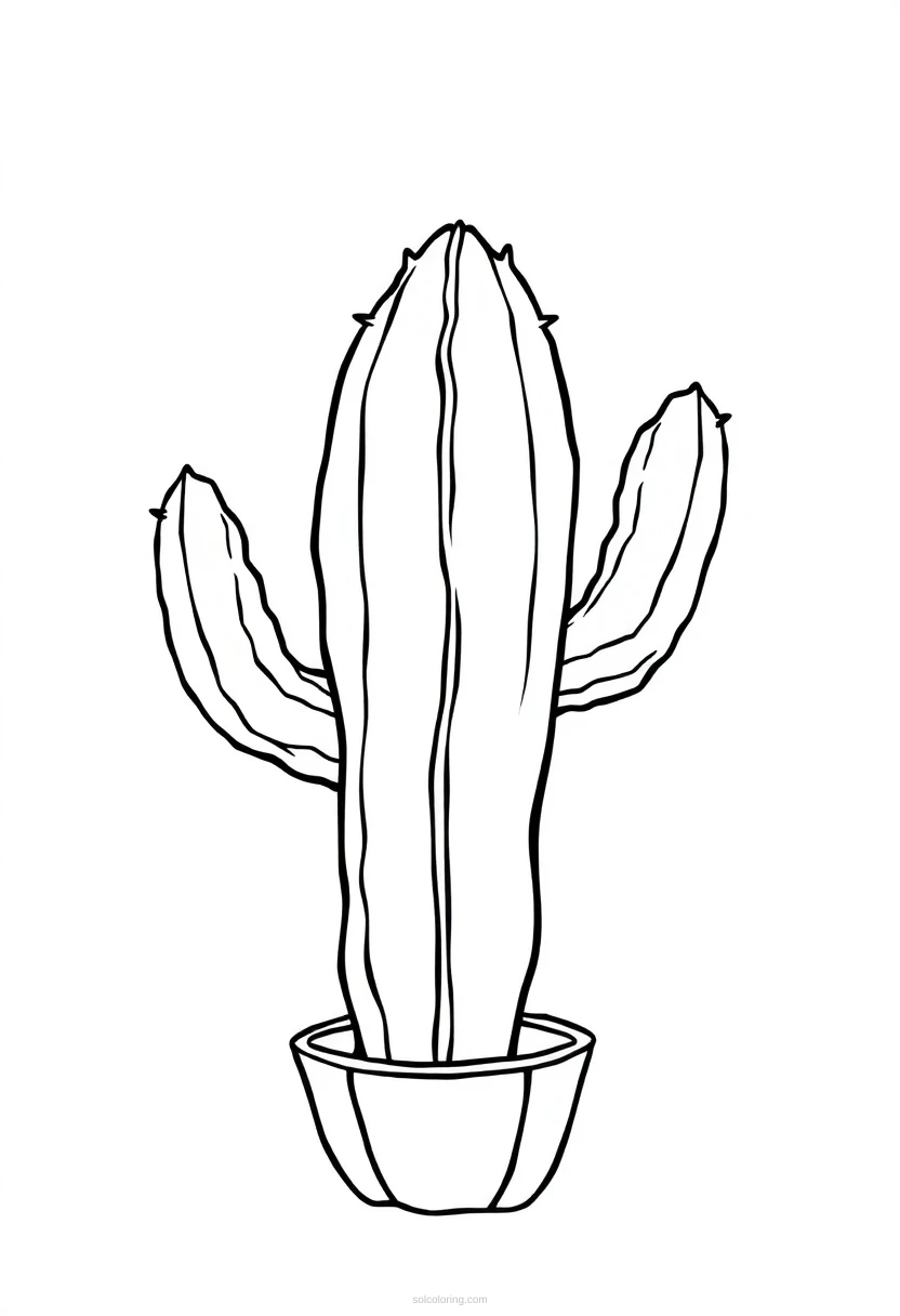 Cactus coloring page for kids