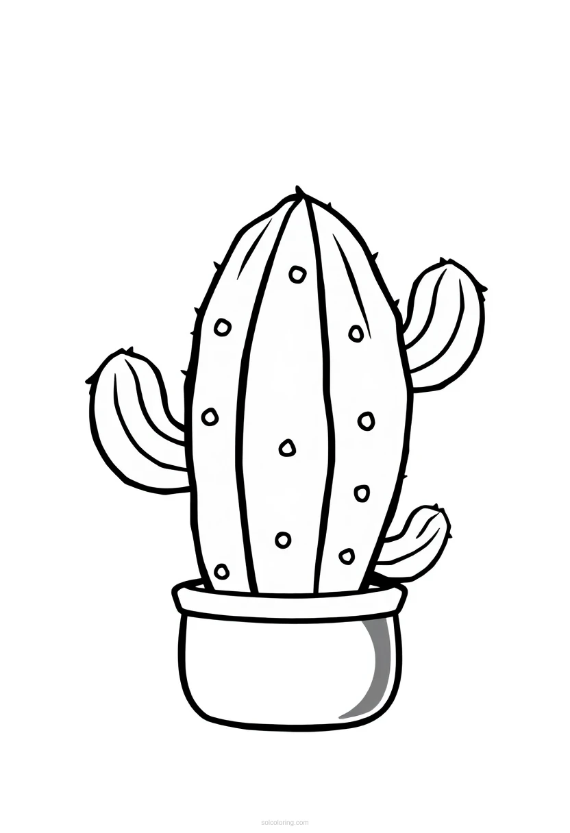Cactus coloring page for kids