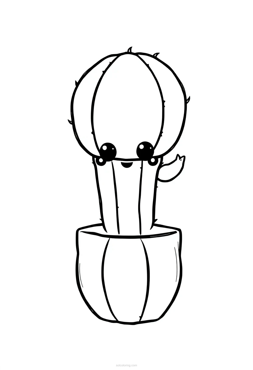 Cactus coloring page for kids