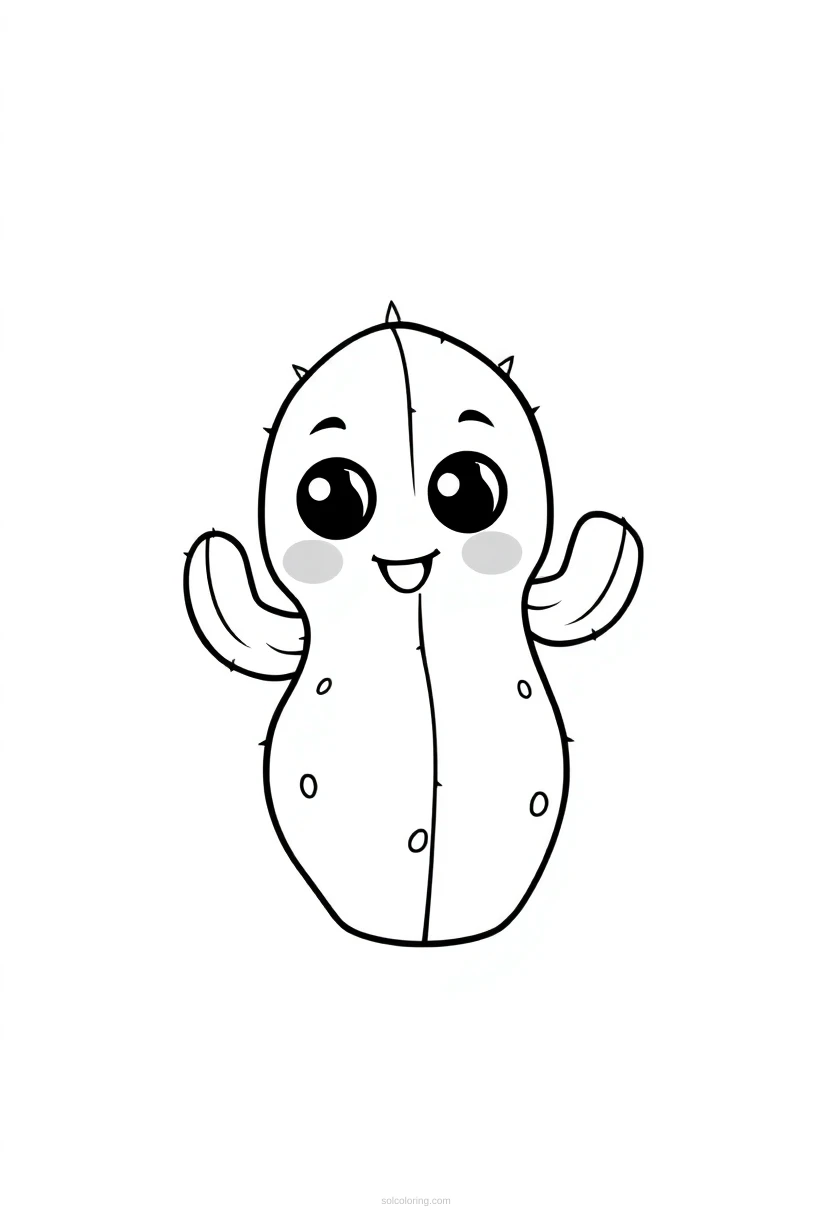 Cactus coloring page for kids