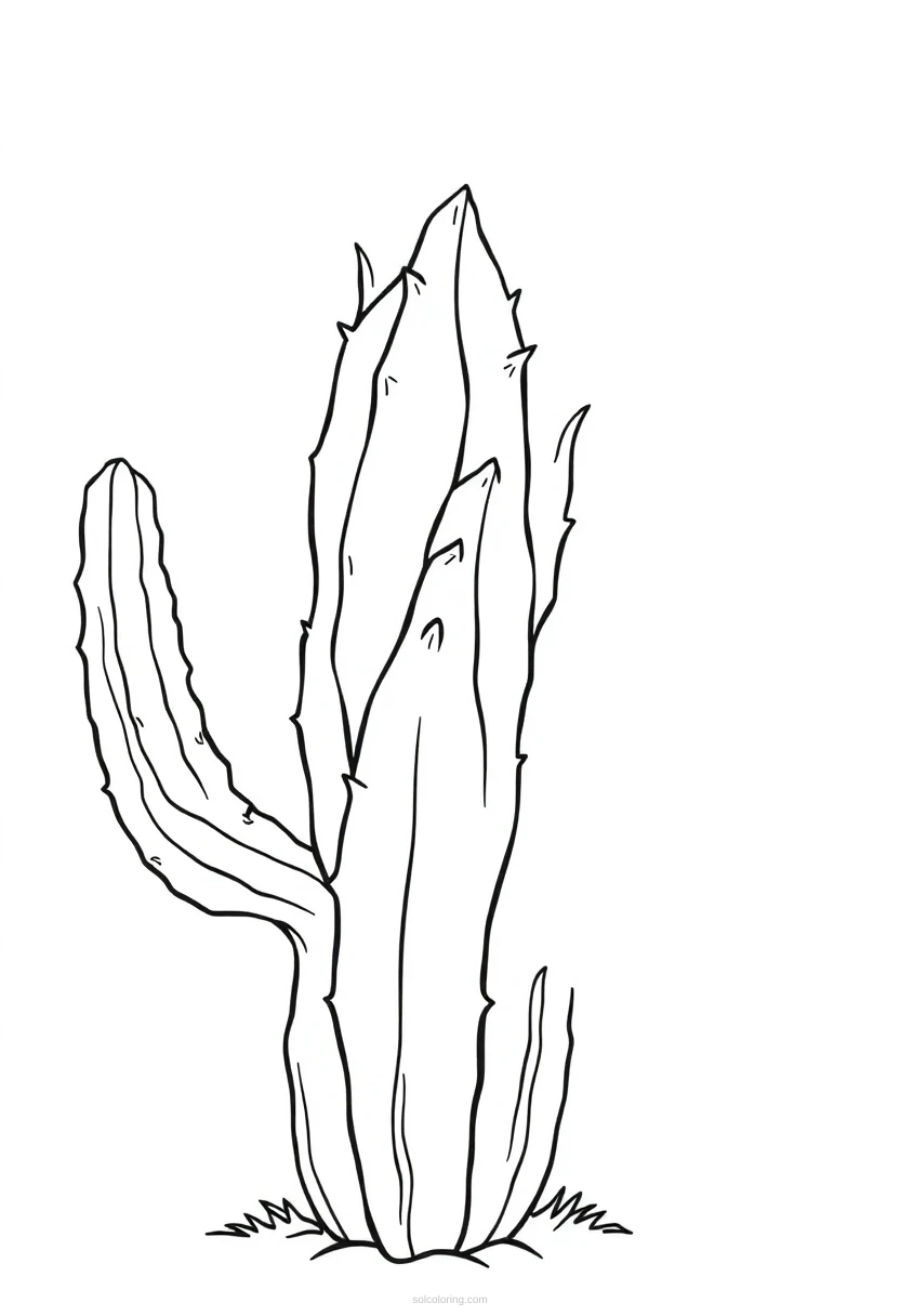 Cactus coloring page for kids