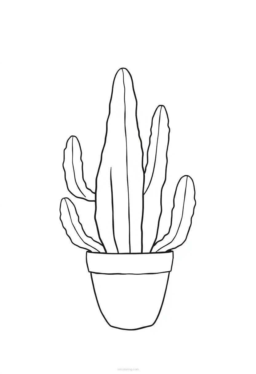 Cactus coloring page for kids